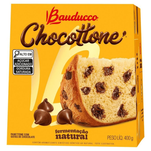 Panettone Chocotone Bauducco com Gotas de Chocolate ao Leite 500g Panettone Chocotone Bauducco com Gotas de Chocolate ao Leite 400g
